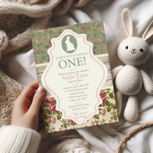 Bunny Victorian Floral Shabby Chic Party Invitatio Invitation