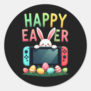 Bunny Video Gaming Gamer Easter Eggs  Classic Round Sticker