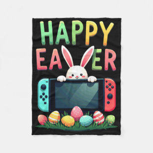 Bunny Video Gaming Gamer Easter Eggs Fleece Blanket