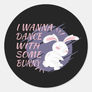 Bunny Wants To Dance With Dance Partner Classic Ro Round Sticker