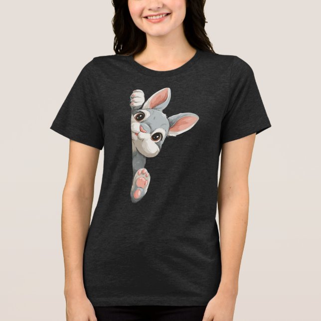 Bunny Watching You Tri-Blend Shirt (Front)