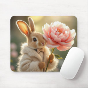 Bunny Wearing a Fur Coat Mouse Pad
