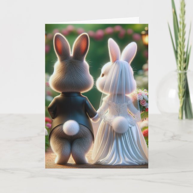 Bunny Wedding Congratulations Card (Front)