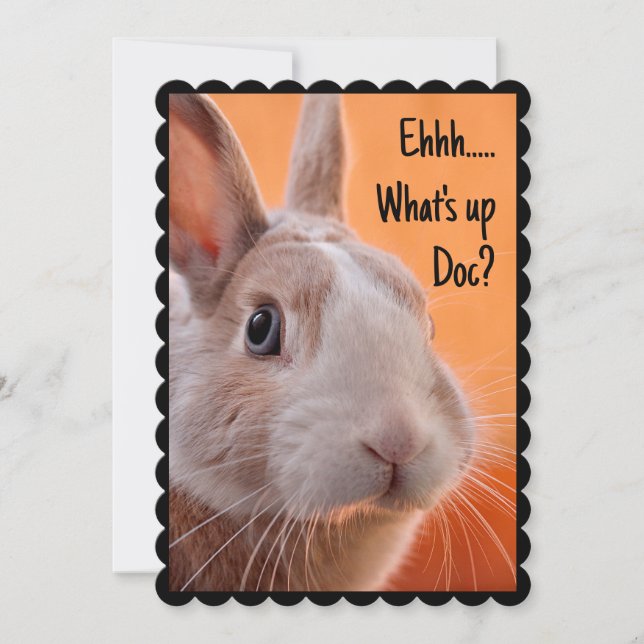 Bunny What's Up Doc? Flat All Occasion Card (Front)