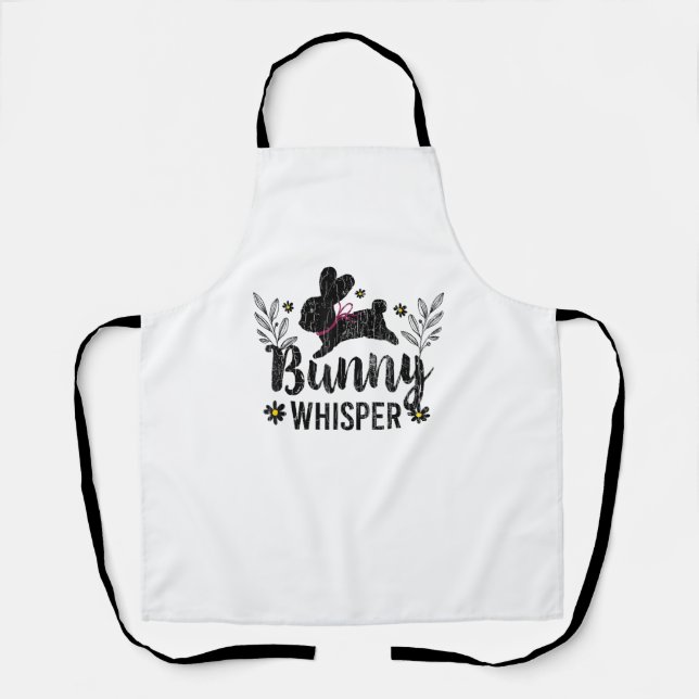 Bunny Whisperer Funny Rabbit Graphic  Apron (Front)