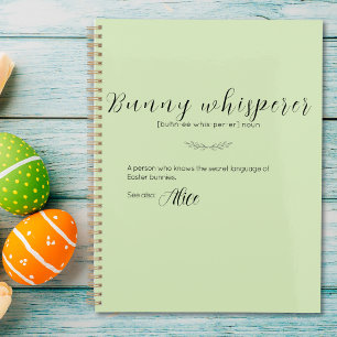 Bunny Whisperer Personalised Lime Cream Easter Planner