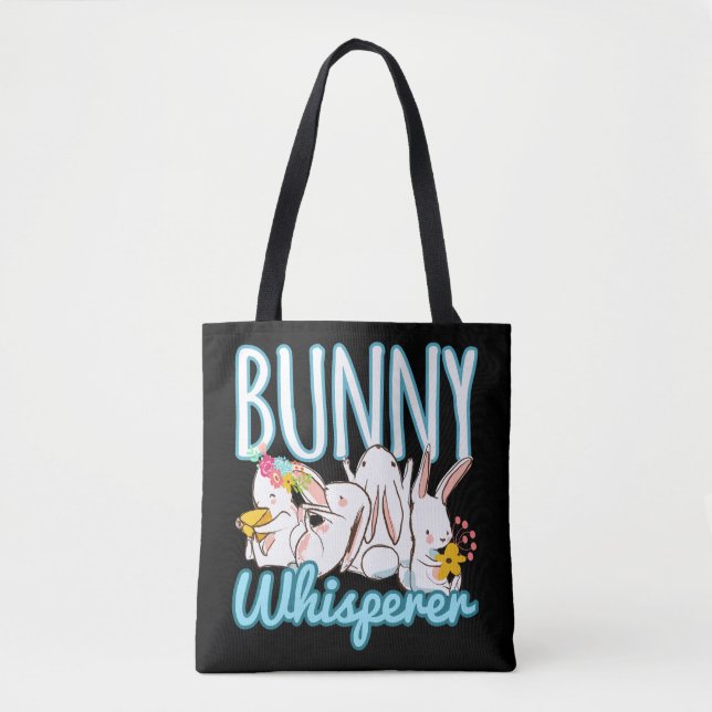 Bunny Whisperer Rabbit Lover Easter Tote Bag (Front)