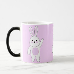 Bunny. White and pink. Magic Mug