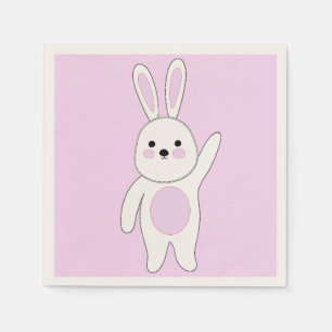 Bunny. White and pink Napkin