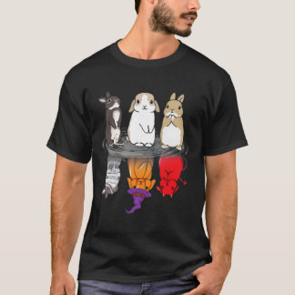 Bunny Witches Water Reflection Halloween T-Shirt.p T-Shirt