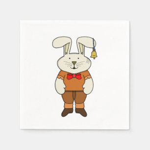Bunny with a bell in his ear napkin
