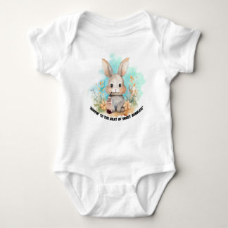 BUNNY WITH A BOBA TEA ,QUOTE  BABY BODYSUIT
