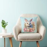 Bunny with a Garland of Roses Cute
