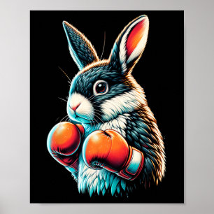 Bunny With Boxing Gloves Poster