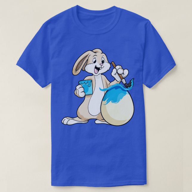 Bunny with Brush Paint pot Paint and Egg T-Shirt (Design Front)