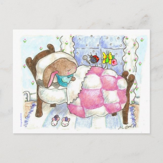 bunny with bugs postcard (Front)