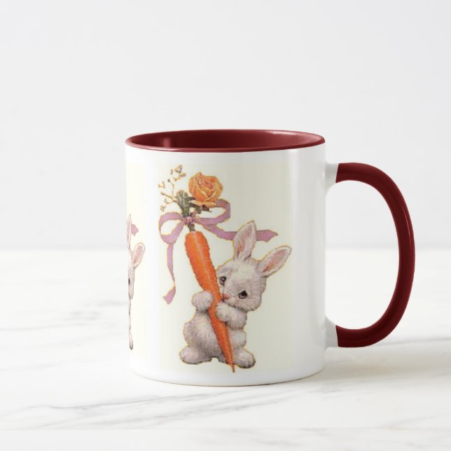 Bunny with Carrot and Rose Mug (Right)