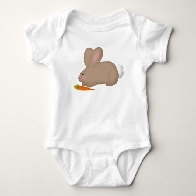 Bunny With Carrot Baby Bodysuit (Front)