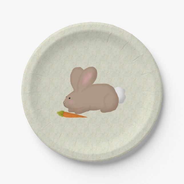 Bunny With Carrot Paper Plates (Front)