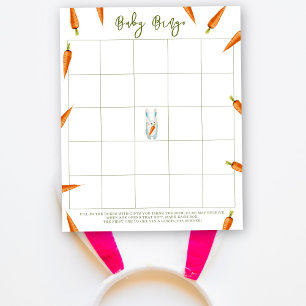 Bunny with carrots - Baby shower bingo game