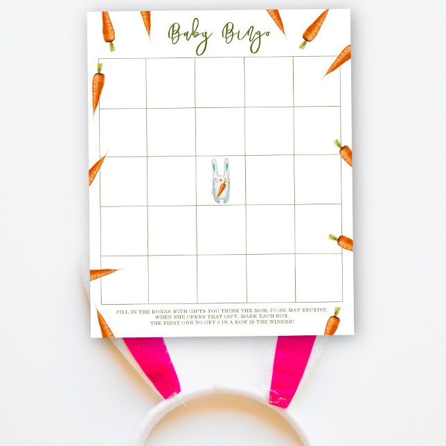 Bunny with carrots - Baby shower bingo game (Creator Uploaded)