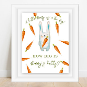 Bunny with carrots - How big is Mummy's belly Poster