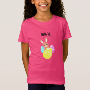 BUNNY WITH COLORED EGGS CUSTOM PINK T-Shirt