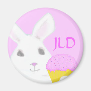 Bunny with Cup Cake Magnet