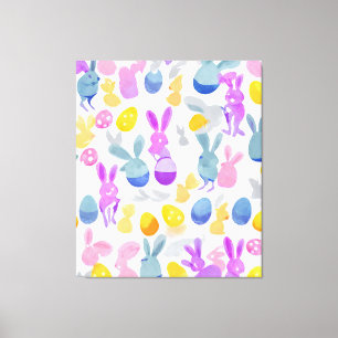 bunny with easter eggs canvas print