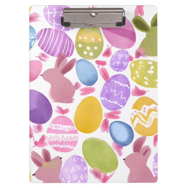 bunny with easter eggs clipboard (Front)