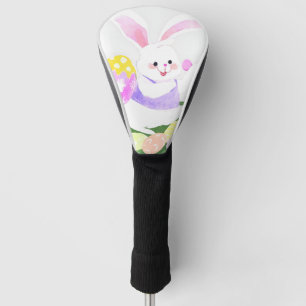 bunny with easter eggs golf head cover