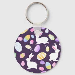 bunny with easter eggs key ring