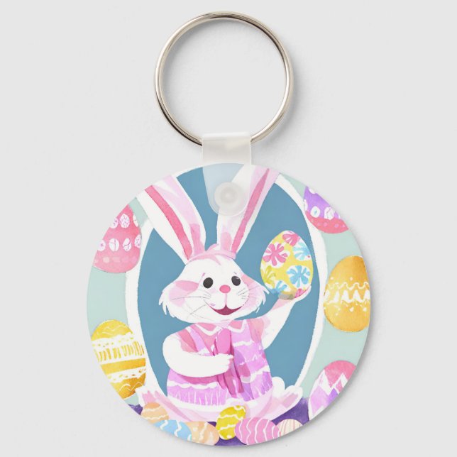 bunny with easter eggs key ring (Front)
