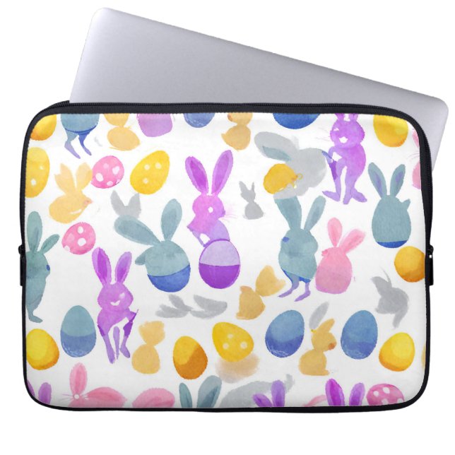 bunny with easter eggs laptop sleeve (Front)
