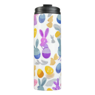 bunny with easter eggs thermal tumbler