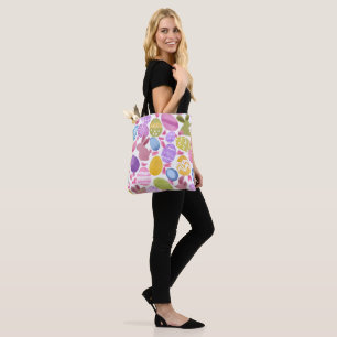 bunny with easter eggs tote bag