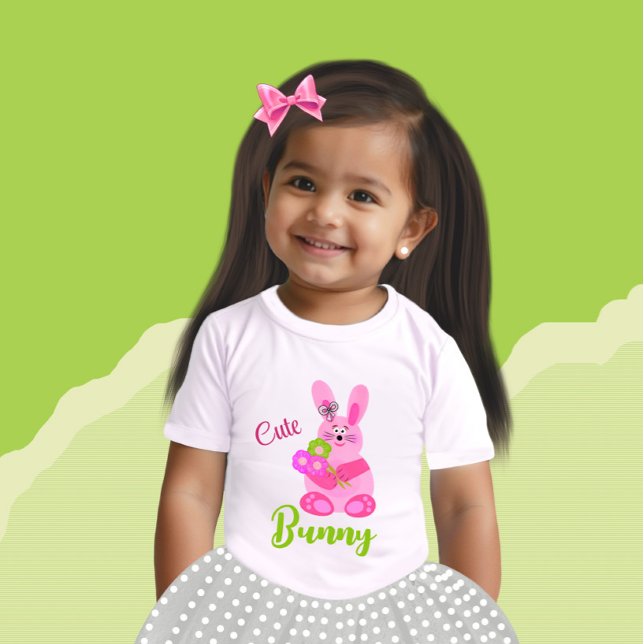 Bunny with flowers baby T-Shirt (Creator Uploaded)