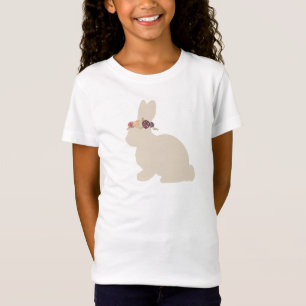 Bunny with Flowers Headband Painting T-Shirt