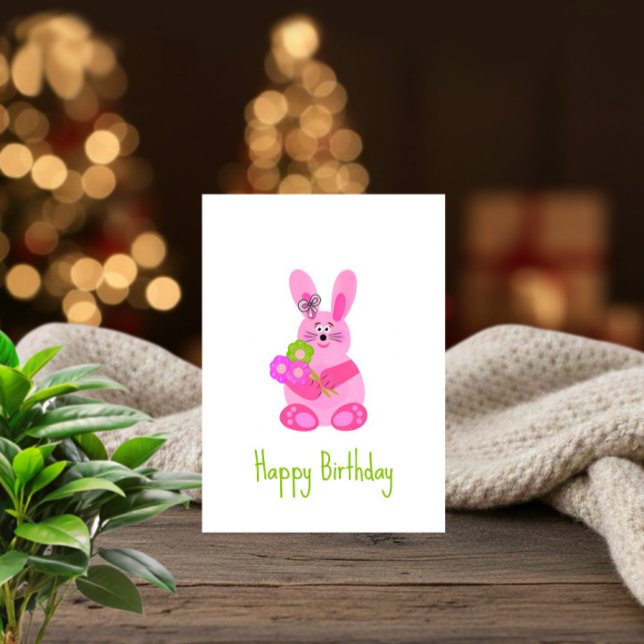 Bunny with flowers holiday card (Creator Uploaded)