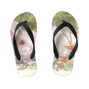 Bunny with Flowers Kid's Jandals