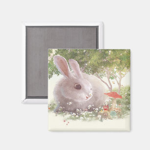 Bunny with Flowers Magnet