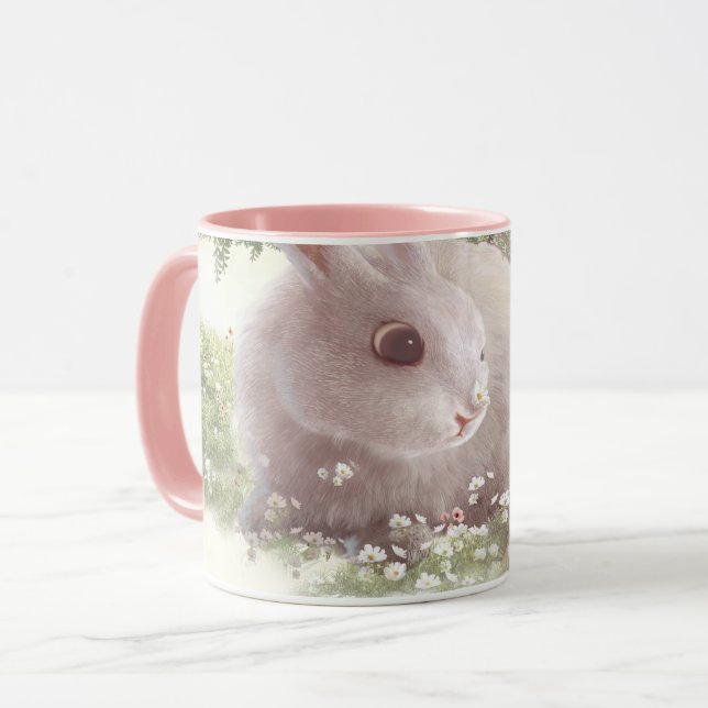 Bunny with Flowers Mug (Front Left)