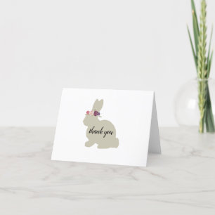 Bunny with Flowers Thank You Card