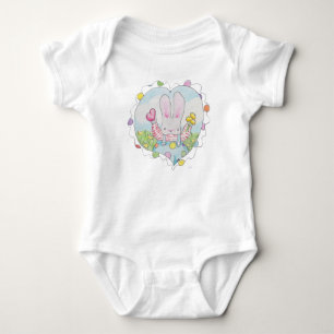 bunny with heart baby bodysuit