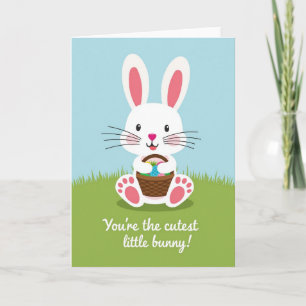 Bunny With Patterned Eggs Card