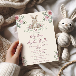Bunny Woodland Forest Animal Watercolor Invitation