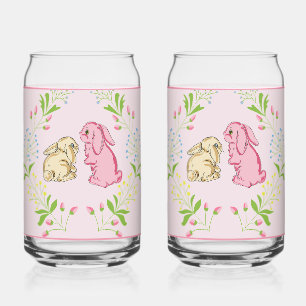Bunny Wreath Pink Glass