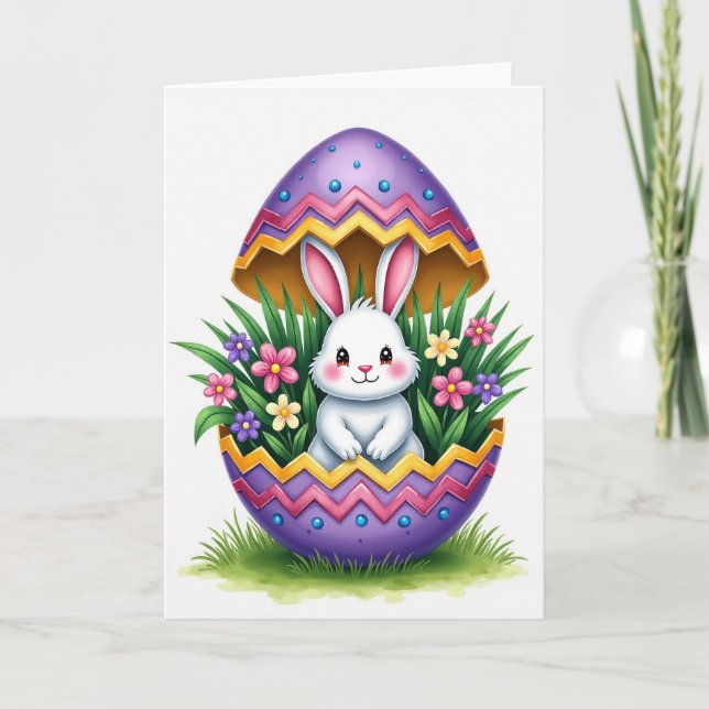 Bunny Zig Zags Spring Card (Front)