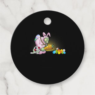 Bunny Zombie With Carrot Hunt Eggs Easter Day Favour Tags