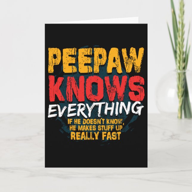 Bunnyaw Knows Everything Funny Bunnyaw Fathers Day Card (Front)